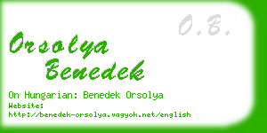 orsolya benedek business card